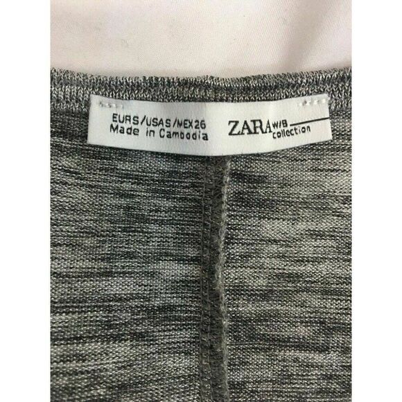 Zara Womens Solid Gray Grey V Neck Tank Top Stretch Small - Picture 6 of 6